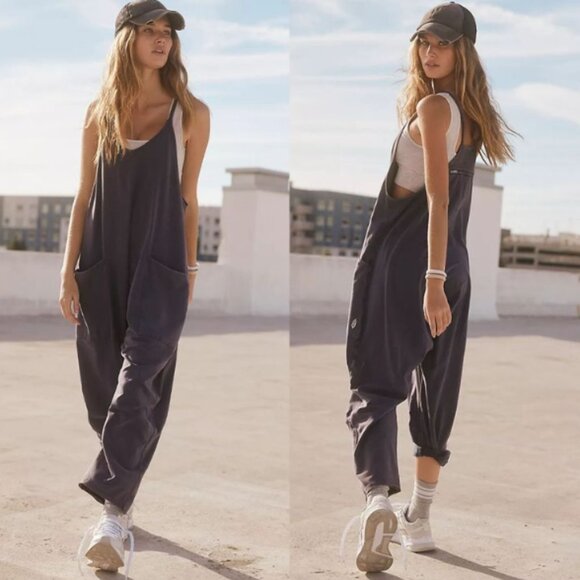 NWT "L" Skyline Blue Free People Hot Shot Jumpsuit - Picture 1 of 6